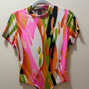 Akira Funky Abstract Short Sleeve Bodysuit